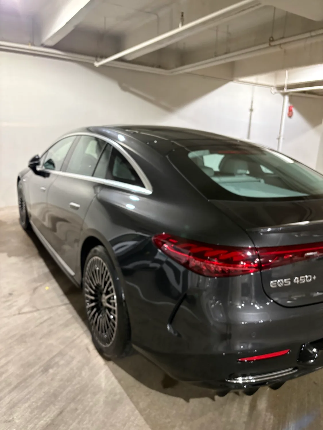 Mercedes EQS with a glossy finish detailed in Dallas