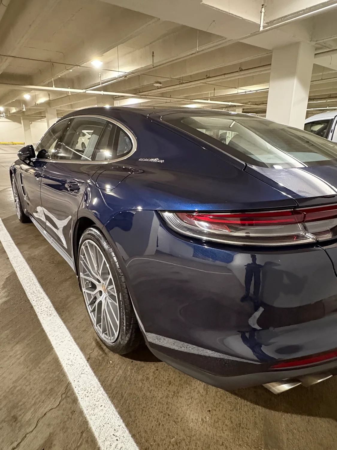 Blue Porsche Panamera detailed by Acqua Car Wash